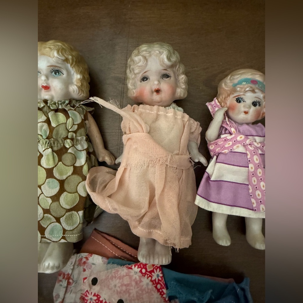 Set of 5 Frozen Charlotte porcelain bisque dolls Antique - Picture 6 of 11